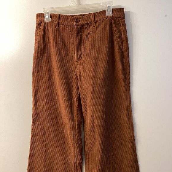 Reformation Mick High Rise Corduroy Wide Leg Pants Brown - Picture 5 of 13